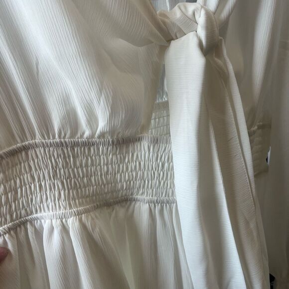 New EXLURA Women Tie Front Elastic Waist Tiered Ruffle Size L #51 - Picture 5 of 11